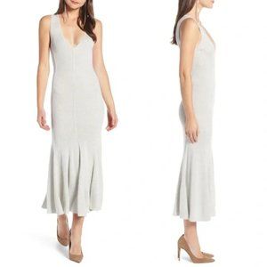 Something Navy Silver Metallic Knit Sweater Dress / L